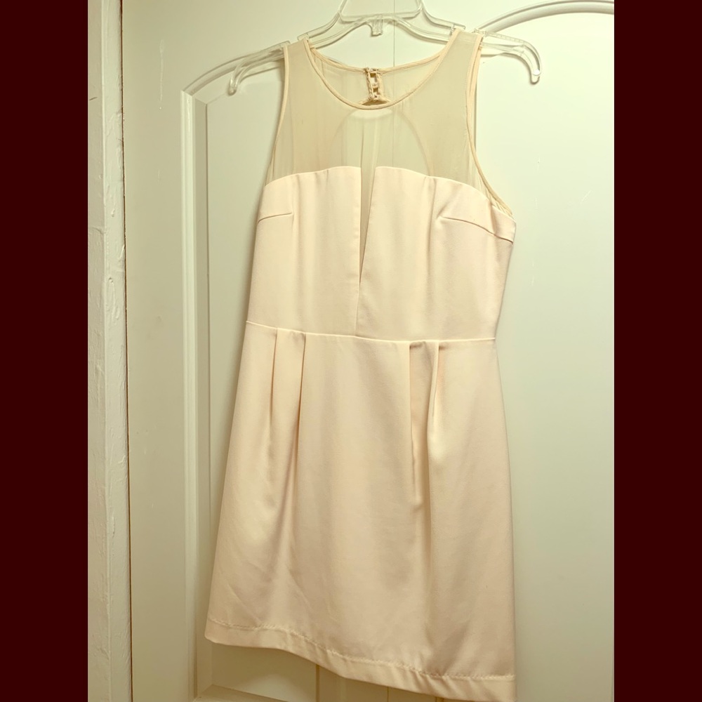Cute Cream dress with mesh detailing